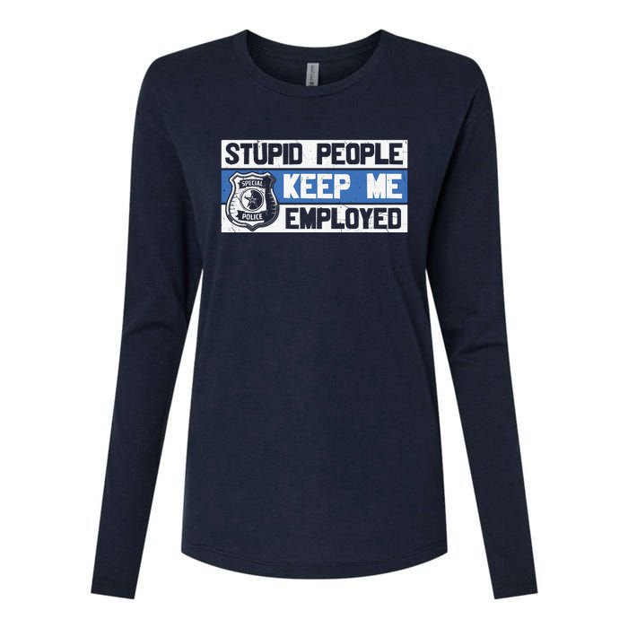 Funny Police Law Enforcement Womens Cotton Relaxed Long Sleeve T-Shirt