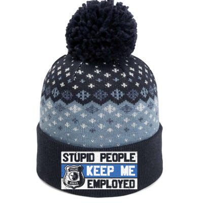 Funny Police Law Enforcement The Baniff Cuffed Pom Beanie