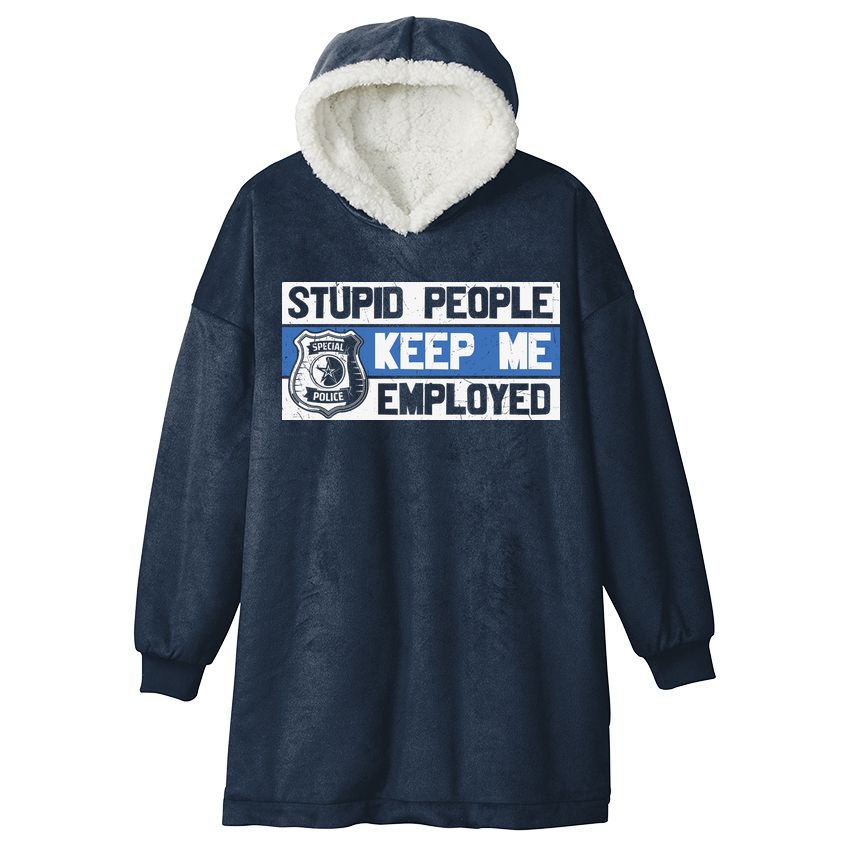 Funny Police Law Enforcement Hooded Wearable Blanket