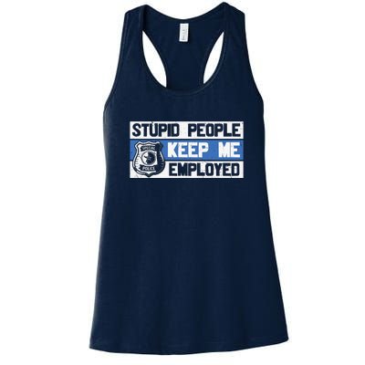 Funny Police Law Enforcement Women's Racerback Tank