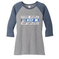 Funny Police Law Enforcement Women's Tri-Blend 3/4-Sleeve Raglan Shirt