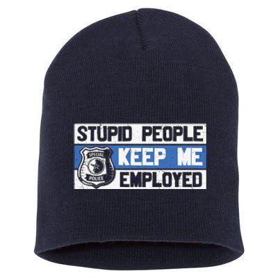 Funny Police Law Enforcement Short Acrylic Beanie