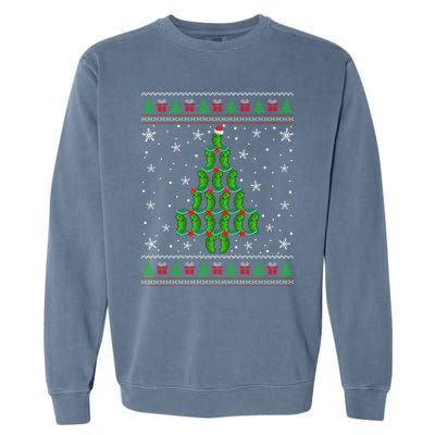 Funny Pickle Lover Santa Pickle Christmas Ugly Tree Xmas Meaningful Gift Garment-Dyed Sweatshirt