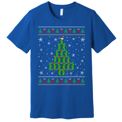 Funny Pickle Lover Santa Pickle Christmas Ugly Tree Xmas Meaningful Gift Premium T-Shirt