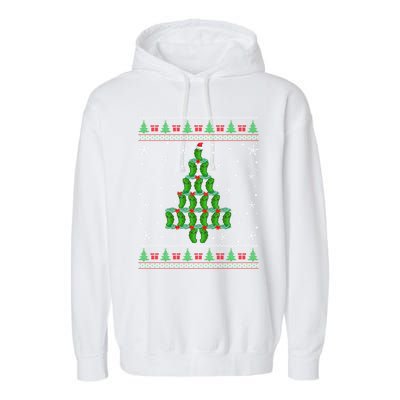 Funny Pickle Lover Santa Pickle Christmas Ugly Tree Xmas Meaningful Gift Garment-Dyed Fleece Hoodie