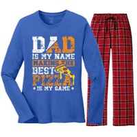 Funny Pizza Lover For Dad Humor For Father's Day Gift Women's Long Sleeve Flannel Pajama Set 