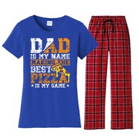 Funny Pizza Lover For Dad Humor For Father's Day Gift Women's Flannel Pajama Set