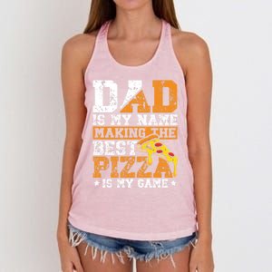 Funny Pizza Lover For Dad Humor For Father's Day Gift Women's Knotted Racerback Tank