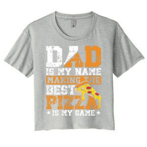 Funny Pizza Lover For Dad Humor For Father's Day Gift Women's Crop Top Tee