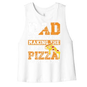 Funny Pizza Lover For Dad Humor For Father's Day Gift Women's Racerback Cropped Tank