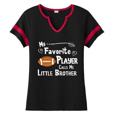 Favorite Player Little Brother Football Ladies Halftime Notch Neck Tee