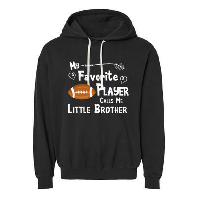 Favorite Player Little Brother Football Garment-Dyed Fleece Hoodie