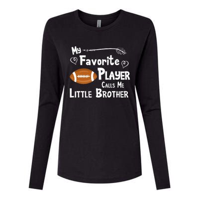 Favorite Player Little Brother Football Womens Cotton Relaxed Long Sleeve T-Shirt