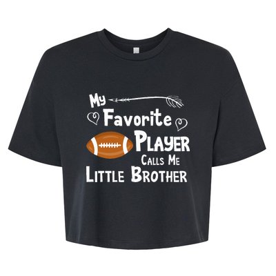 Favorite Player Little Brother Football Bella+Canvas Jersey Crop Tee