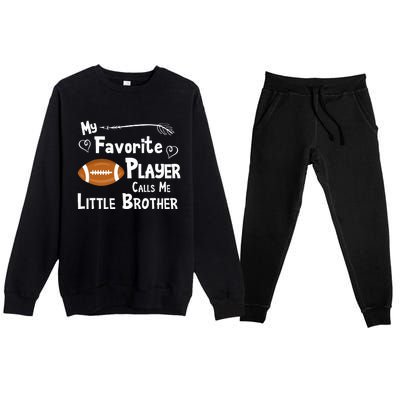 Favorite Player Little Brother Football Premium Crewneck Sweatsuit Set