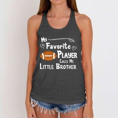 Favorite Player Little Brother Football Women's Knotted Racerback Tank