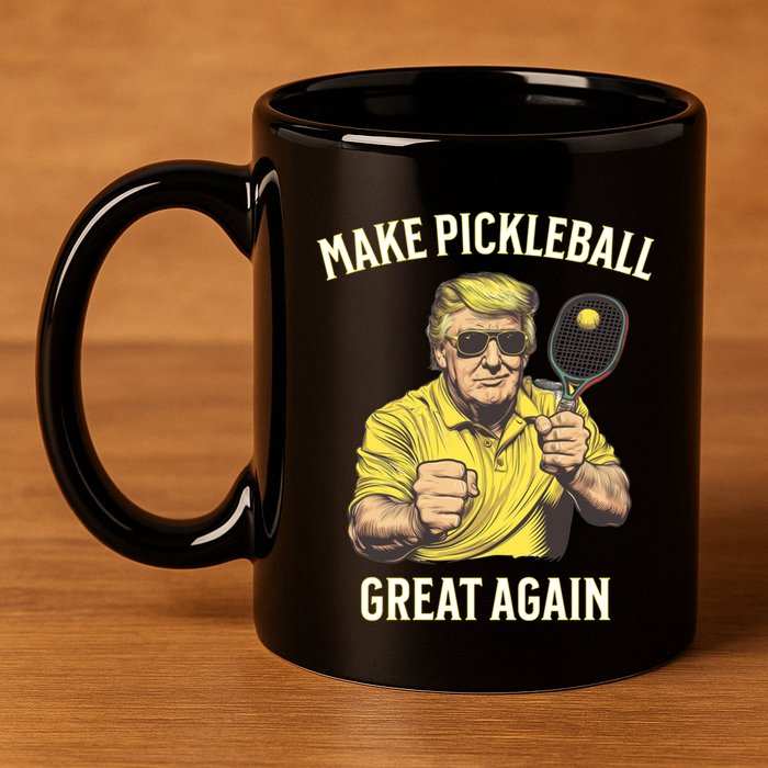 Funny Pickleball Lovers Graphics Pickle Ball Dad Grandad Gift 11oz C Handle Ceramic Mug