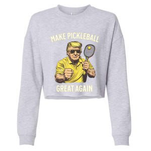 Funny Pickleball Lovers Graphics Pickle Ball Dad Grandad Gift Cropped Pullover Crew