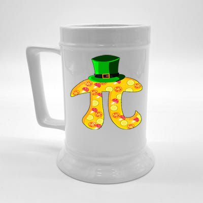 Funny Pi Leprechaun Hat With Pi Pizza For Pi Day Funny Gift Beer Stein