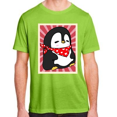 Funny Penguin Lovers Poster Style Heart Valentines Day Love Funny Gift Adult ChromaSoft Performance T-Shirt