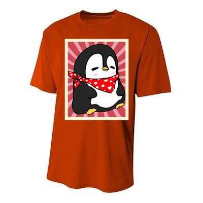 Funny Penguin Lovers Poster Style Heart Valentines Day Love Funny Gift Performance Sprint T-Shirt