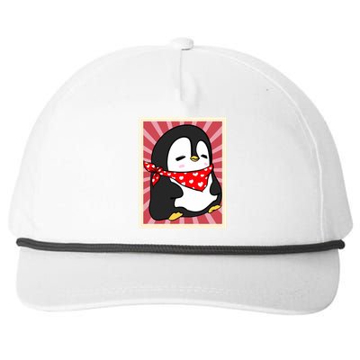 Funny Penguin Lovers Poster Style Heart Valentines Day Love Funny Gift Snapback Five-Panel Rope Hat