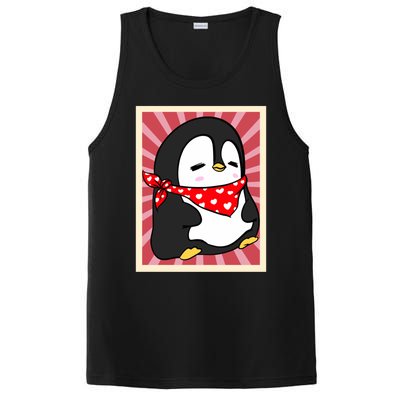 Funny Penguin Lovers Poster Style Heart Valentines Day Love Funny Gift PosiCharge Competitor Tank