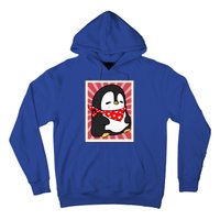 Funny Penguin Lovers Poster Style Heart Valentines Day Love Funny Gift Hoodie