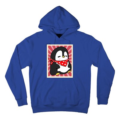 Funny Penguin Lovers Poster Style Heart Valentines Day Love Funny Gift Hoodie