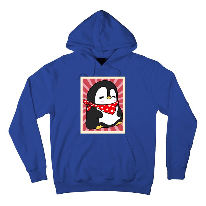 Funny Penguin Lovers Poster Style Heart Valentines Day Love Funny Gift Hoodie