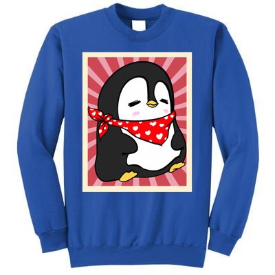 Funny Penguin Lovers Poster Style Heart Valentines Day Love Funny Gift Sweatshirt