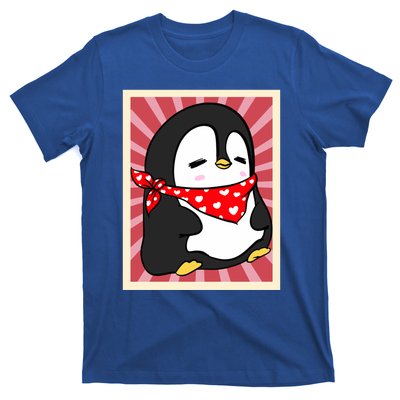 Funny Penguin Lovers Poster Style Heart Valentines Day Love Funny Gift T-Shirt