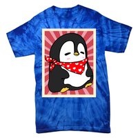 Funny Penguin Lovers Poster Style Heart Valentines Day Love Funny Gift Tie-Dye T-Shirt