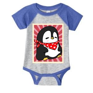 Funny Penguin Lovers Poster Style Heart Valentines Day Love Funny Gift Infant Baby Jersey Bodysuit