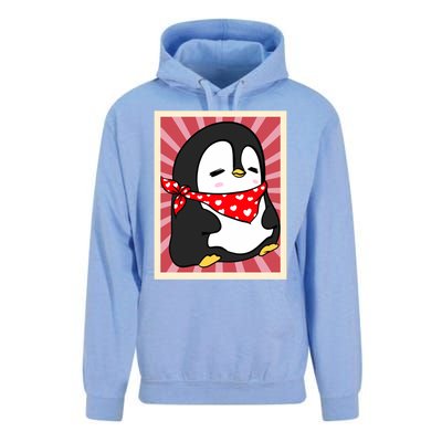 Funny Penguin Lovers Poster Style Heart Valentines Day Love Funny Gift Unisex Surf Hoodie