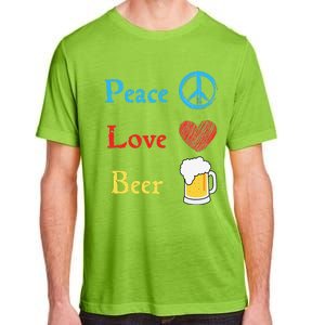 Funny Peace Love Beer Adult ChromaSoft Performance T-Shirt