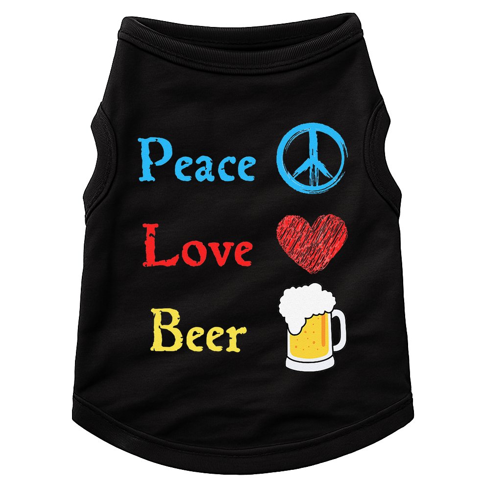 Funny Peace Love Beer Doggie Tank