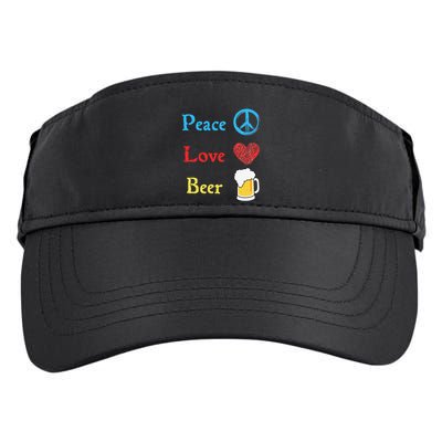 Funny Peace Love Beer Adult Drive Performance Visor
