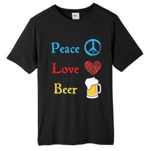 Funny Peace Love Beer Tall Fusion ChromaSoft Performance T-Shirt