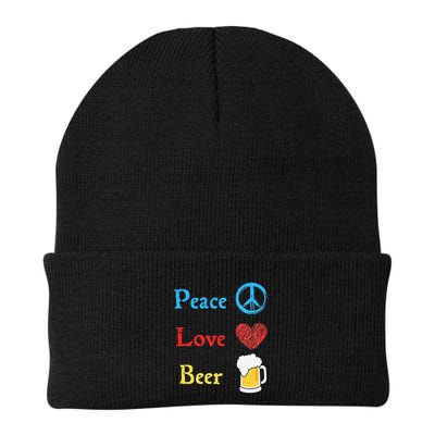 Funny Peace Love Beer Beanie