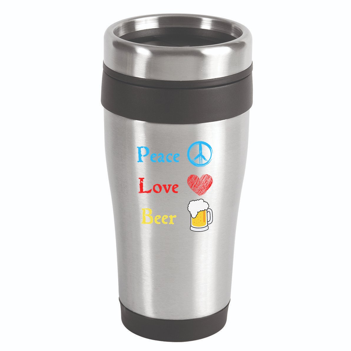 Funny Peace Love Beer 16oz Travel Tumbler