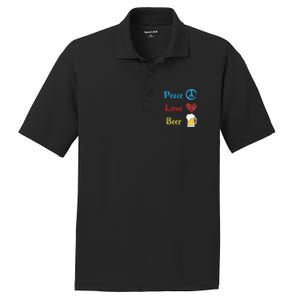 Funny Peace Love Beer PosiCharge RacerMesh Polo