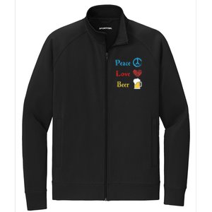 Funny Peace Love Beer Stretch Full-Zip Cadet Jacket