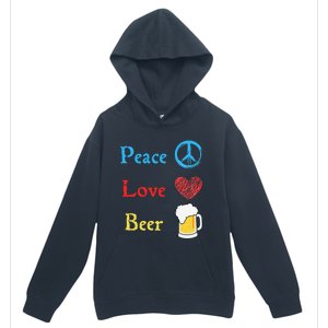 Funny Peace Love Beer Urban Pullover Hoodie