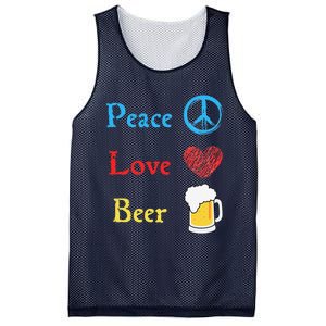 Funny Peace Love Beer Mesh Reversible Basketball Jersey Tank