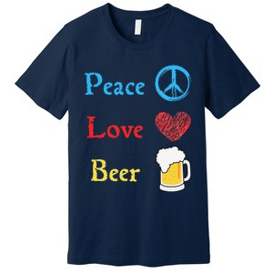 Funny Peace Love Beer Premium T-Shirt