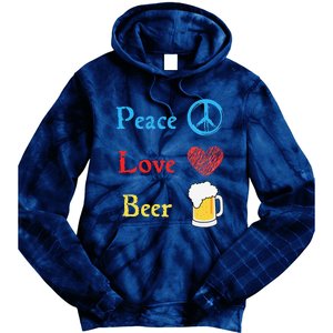 Funny Peace Love Beer Tie Dye Hoodie