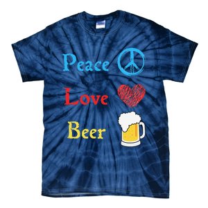 Funny Peace Love Beer Tie-Dye T-Shirt