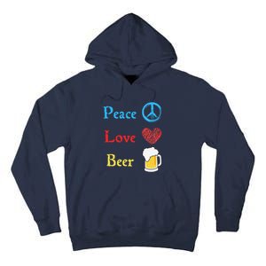 Funny Peace Love Beer Tall Hoodie