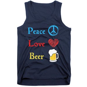 Funny Peace Love Beer Tank Top